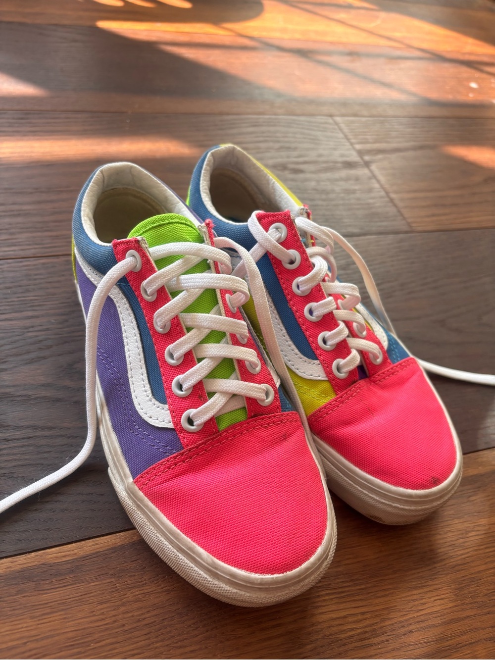 Vans unisex Colorblock Canvas Lace-Up Sneakers - rainbow